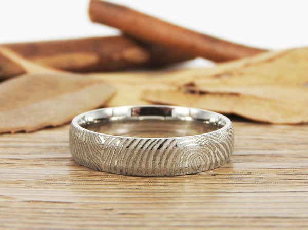 Your Actual Finger Print Rings, Family Fingerprints, Matching FingerPrint Ring, His and Her Promise Rings  Wedding Titanium Rings Set