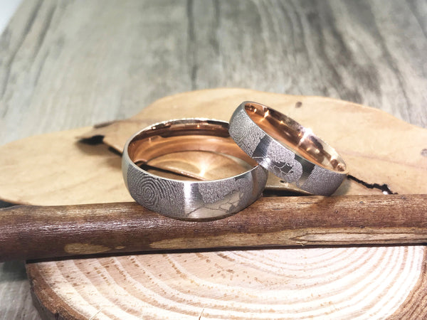 Handmade Fingerprint Comic Rings set, Love Rings, Kiss Matching Wedding Rings, his and her promise ring, Wedding Rings Set, couple rings - jringstudio