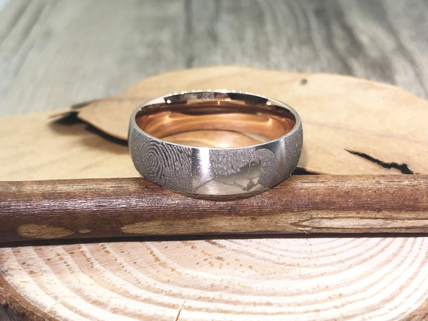 Handmade Fingerprint Comic Rings set, Love Rings, Kiss Matching Wedding Rings, his and her promise ring, Wedding Rings Set, couple rings - jringstudio