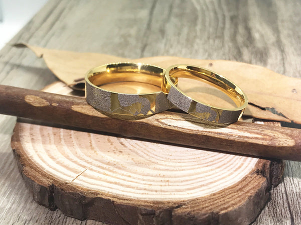 Handmade Fingerprint Comic Rings set, Love Rings, Kiss Matching Wedding Rings, his and her promise ring, Wedding Rings Set, couple rings