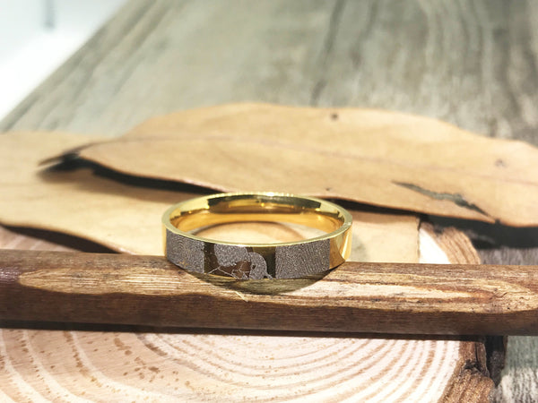 Handmade Fingerprint Comic Rings , Love Rings, Kiss Matching Wedding Rings, Titanium Rings, Women Ring, 4mm - jringstudio
