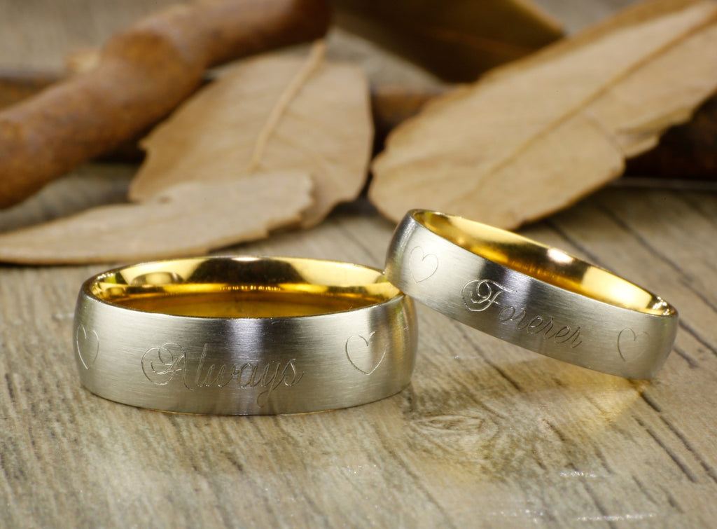 Custom Engraved Wedding Band Titanium