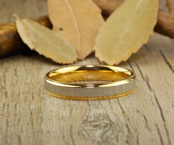 Handmade Gold Matte Wedding Band, Women Ring, Couple Ring, Titanium Ring, Anniversary Ring, Promise Ring, Bridal Ring