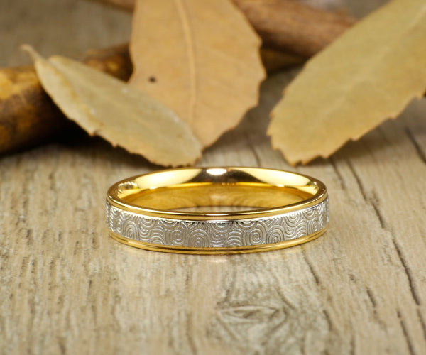 Handmade Gold Wedding Band, Golden Wedding Ring, Bridal Ring, Promise Ring, Women Ring, Couple Ring, Titanium Ring, Anniversary Ring