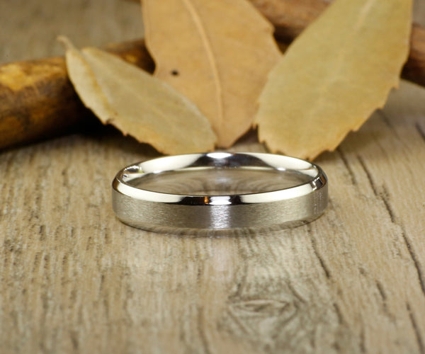 Handmade Matte Wedding Bands, Couple Rings Set, Titanium Rings Set, Anniversary Rings Set