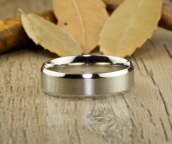 Handmade Matte Wedding Bands, Couple Rings Set, Titanium Rings Set, Anniversary Rings Set