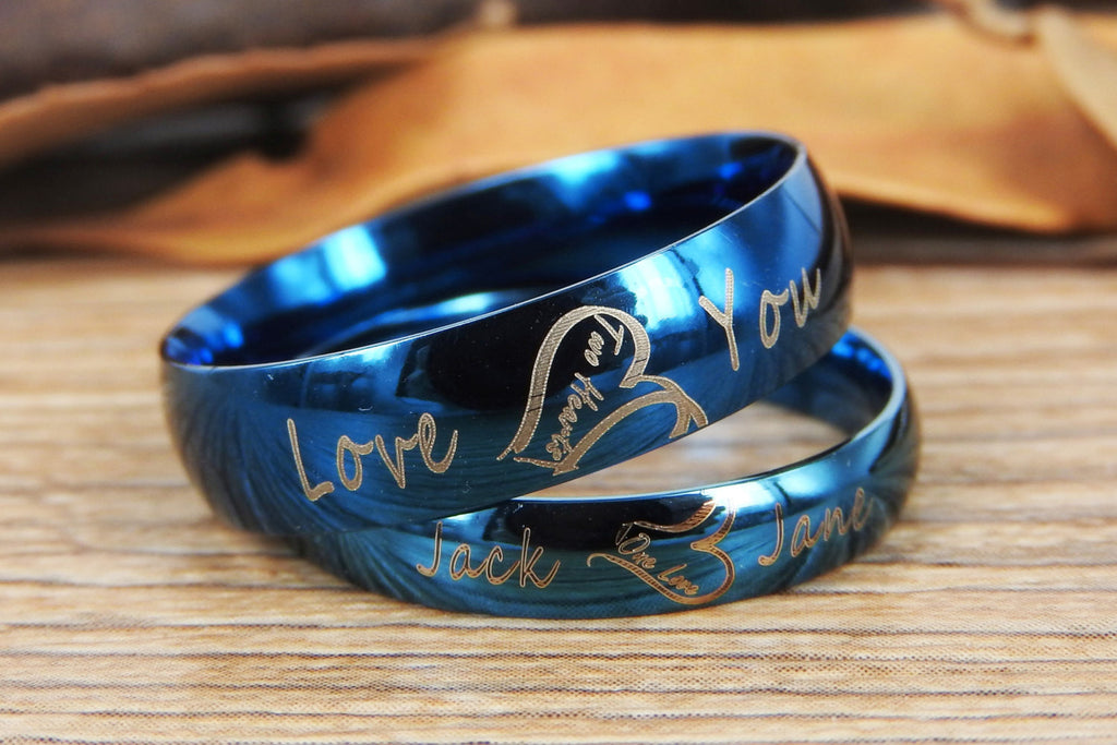 Handmade Two Heart become One Heart Matching Wedding Rings, his and he