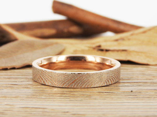 Your Actual Finger Print Rings, WEDDING RING, Family Fingerprints, Matching FingerPrint Ring,  Rose Gold Wedding Titanium Rings Set