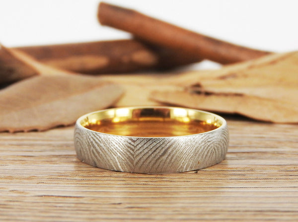Your Actual Finger Print Rings, WEDDING RING, Family Fingerprints, Matching FingerPrint Ring, Gold Wedding Titanium Rings Set