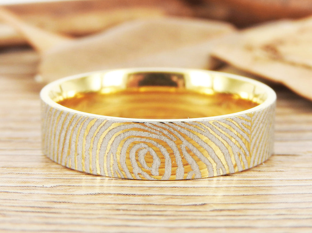 Personalised Fingerprint Ring | Silver or Gold | Fingerprint Jewellery -  Hold upon Heart