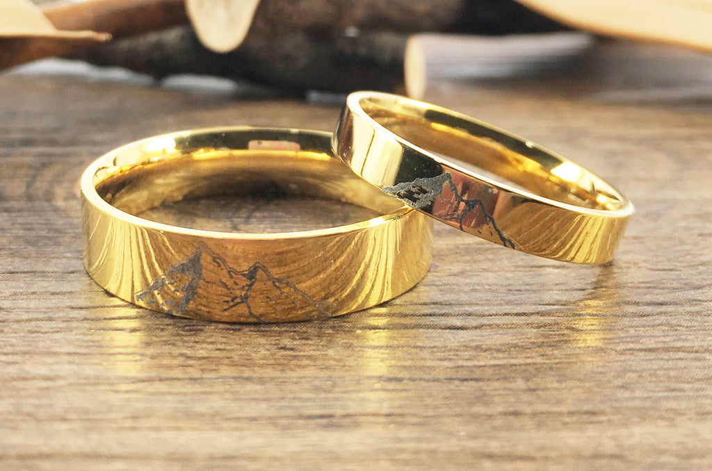 Handmade Your Drawings Ring Unique Wedding Bands Gold Titanium