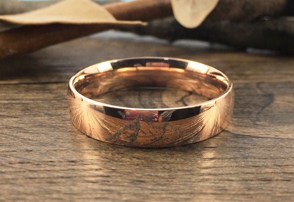 Handmade Your Drawings Ring Unique Wedding Band Rose Gold Titanium Wedding Ring Promise Ring Couple Ring Men Ring Polished Dome Shape 6mm