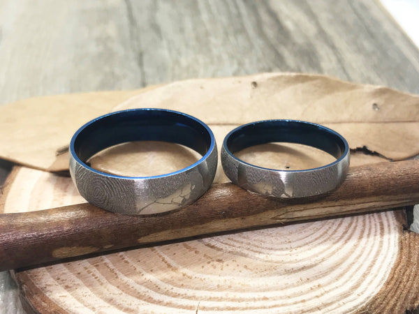 Handmade Fingerprint Comic Rings set, Love Rings, Kiss Matching Wedding Rings, his and her promise ring, Wedding Rings Set, couple rings