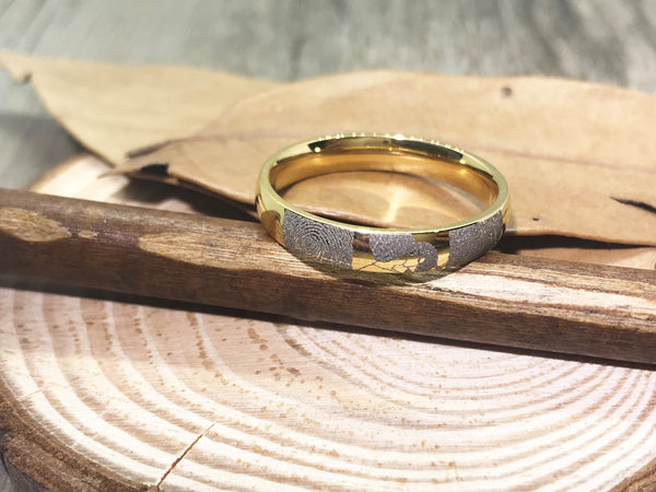 Handmade Fingerprint Comic Rings set, Love Rings, Kiss Matching Wedding Rings, his and her promise ring, Wedding Rings Set, couple rings - jringstudio