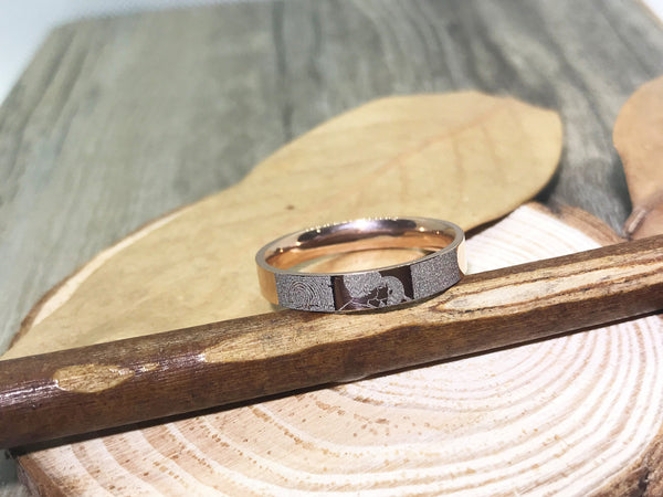 Handmade Fingerprint Comic Rings set, Love Rings, Kiss Matching Wedding Rings, his and her promise ring, Wedding Rings Set, couple rings
