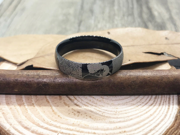 Handmade Fingerprint Comic Rings set, Love Rings, Kiss Matching Wedding Rings, his and her promise ring, Wedding Rings Set, couple rings
