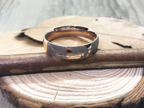 Handmade Fingerprint Comic Rings set, Love Rings, Kiss Matching Wedding Rings, his and her promise ring, Wedding Rings Set, couple rings