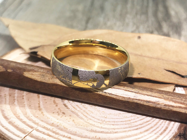 Handmade Fingerprint Comic Rings set, Love Rings, Kiss Matching Wedding Rings, his and her promise ring, Wedding Rings Set, couple rings - jringstudio